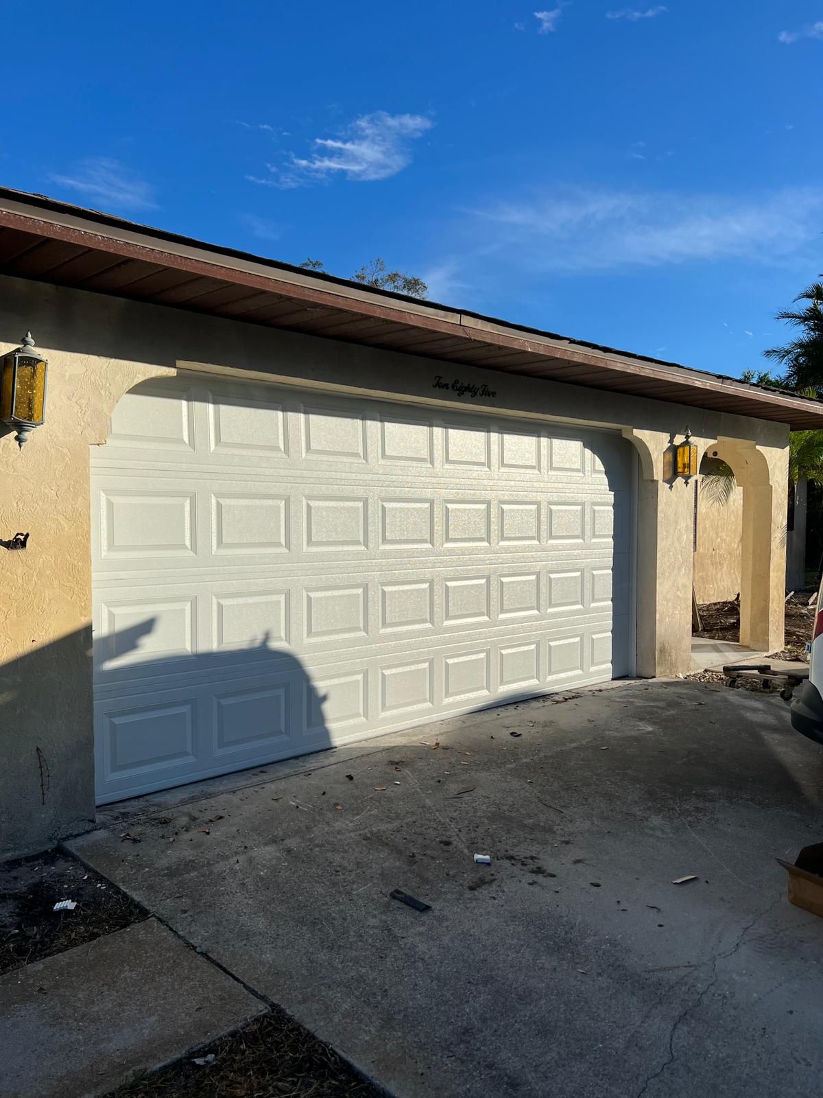 Residential garage door exterior